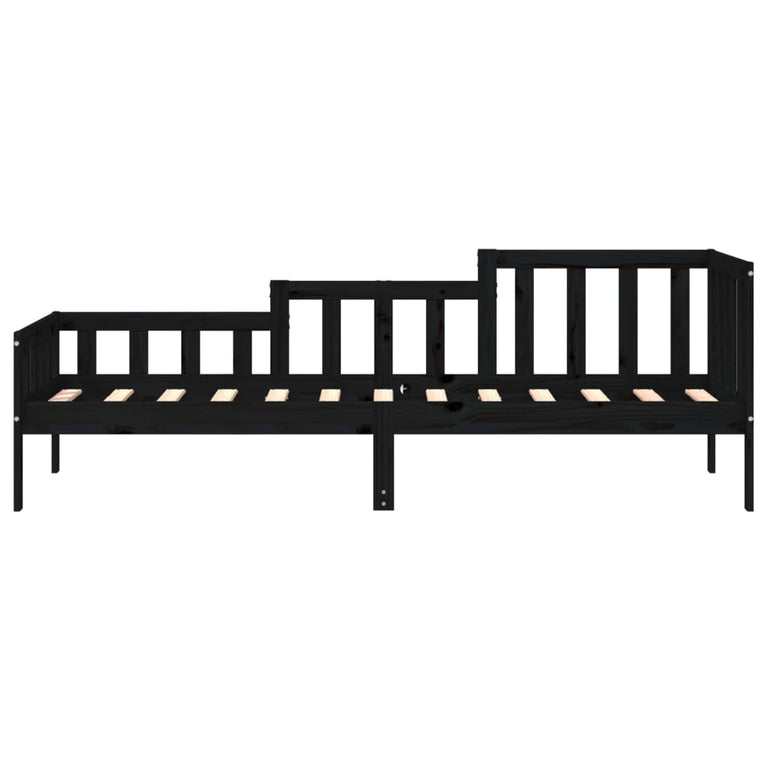 Slaapbank 90x190 cm massief grenenhout zwart MeubelReus
