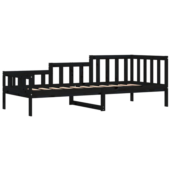 Slaapbank 90x190 cm massief grenenhout zwart MeubelReus