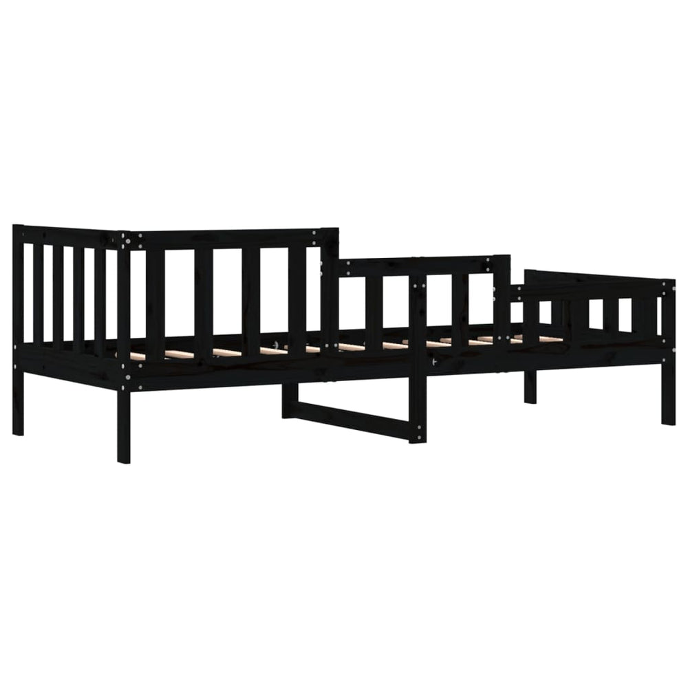 Slaapbank 90x190 cm massief grenenhout zwart MeubelReus