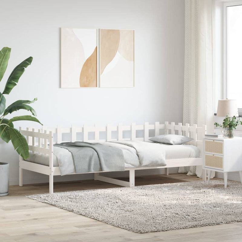 Slaapbank 80x200 cm massief grenenhout wit MeubelReus