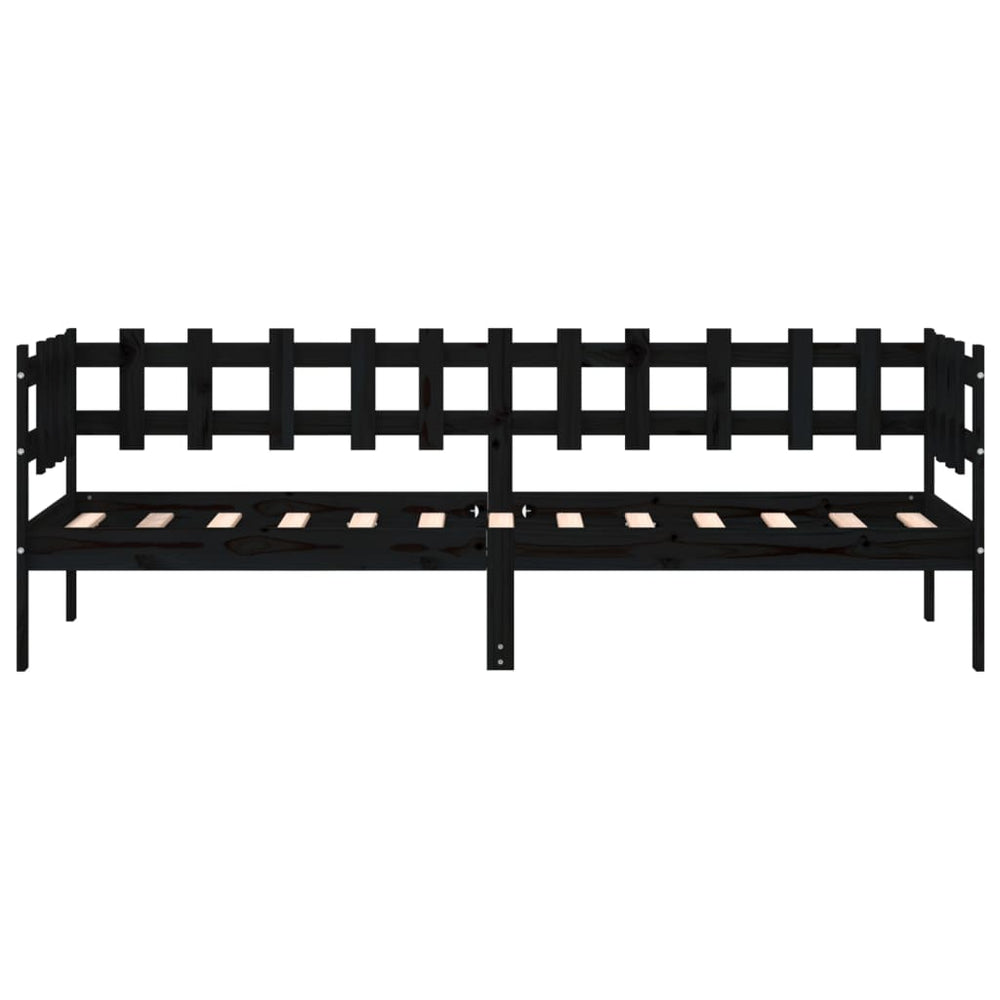 Slaapbank 80x200 cm massief grenenhout zwart MeubelReus