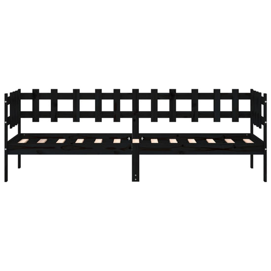 Slaapbank 80x200 cm massief grenenhout zwart MeubelReus