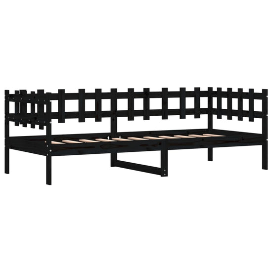 Slaapbank 80x200 cm massief grenenhout zwart MeubelReus