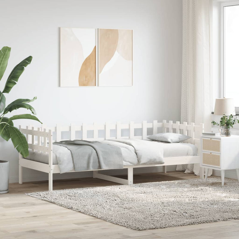 Slaapbank 90x200 cm massief grenenhout wit MeubelReus