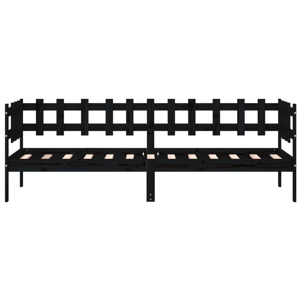 Slaapbank 90x200 cm massief grenenhout zwart MeubelReus