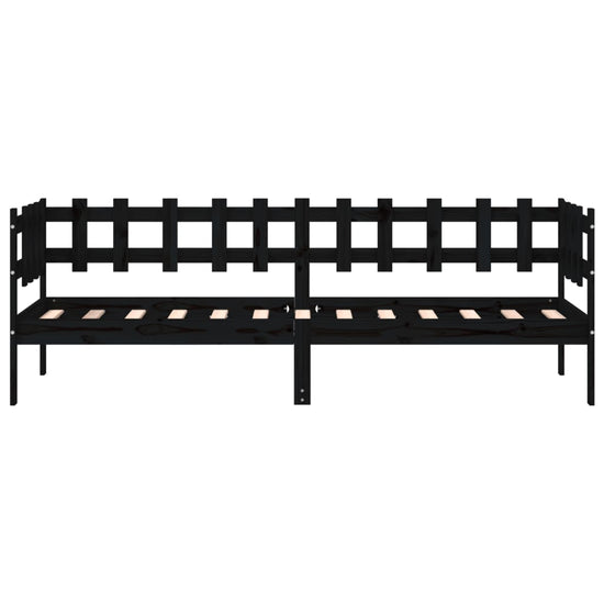 Slaapbank 90x200 cm massief grenenhout zwart MeubelReus
