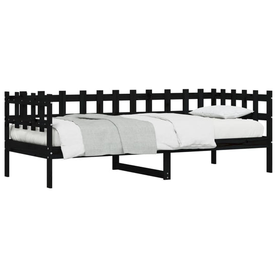Slaapbank 90x190 cm massief grenenhout zwart MeubelReus