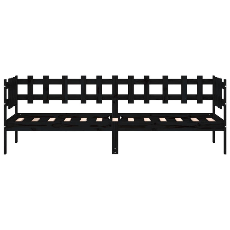 Slaapbank 90x190 cm massief grenenhout zwart MeubelReus