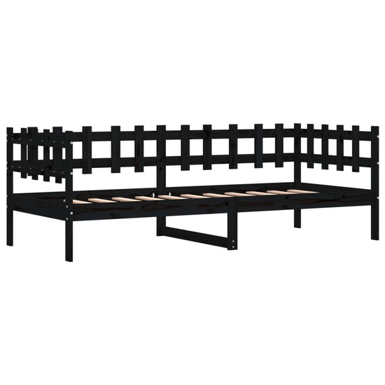 Slaapbank 90x190 cm massief grenenhout zwart MeubelReus
