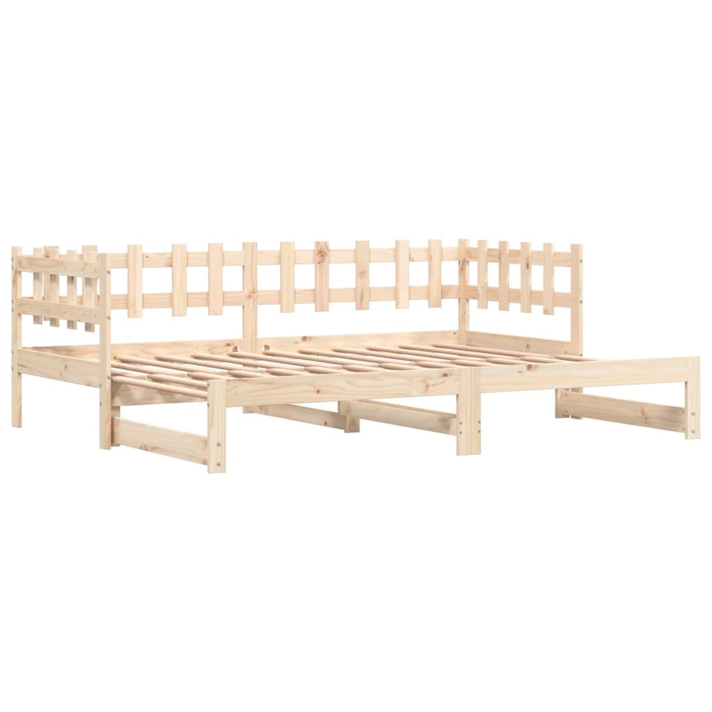Slaapbank uitschuifbaar 2x(80x200) cm massief grenenhout MeubelReus