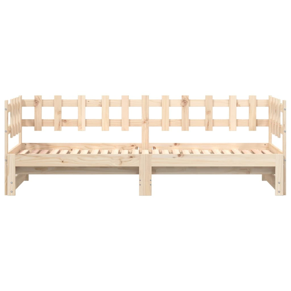 Slaapbank uitschuifbaar 2x(80x200) cm massief grenenhout MeubelReus