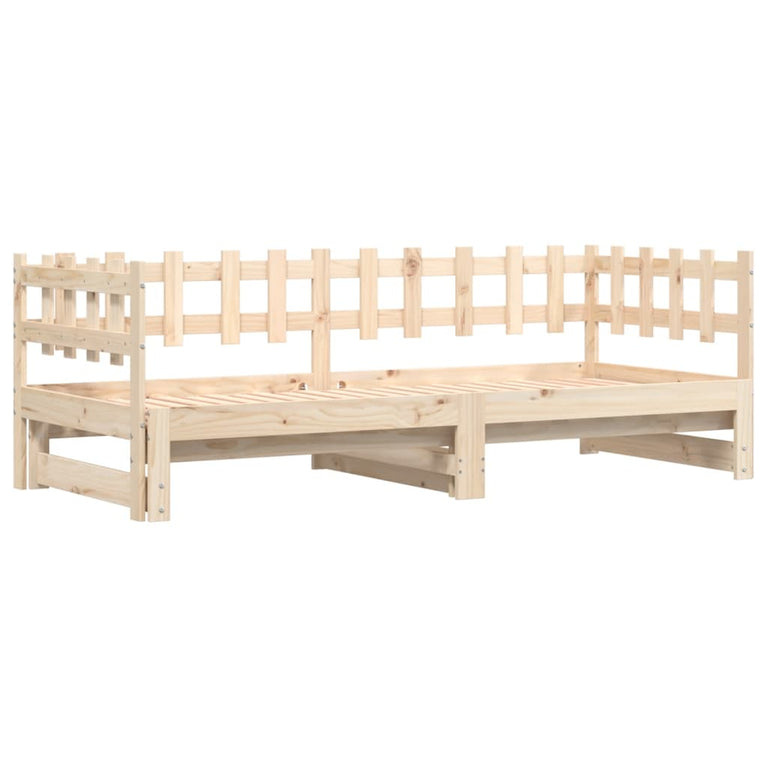 Slaapbank uitschuifbaar massief grenenhout 2x(90x200) cm MeubelReus