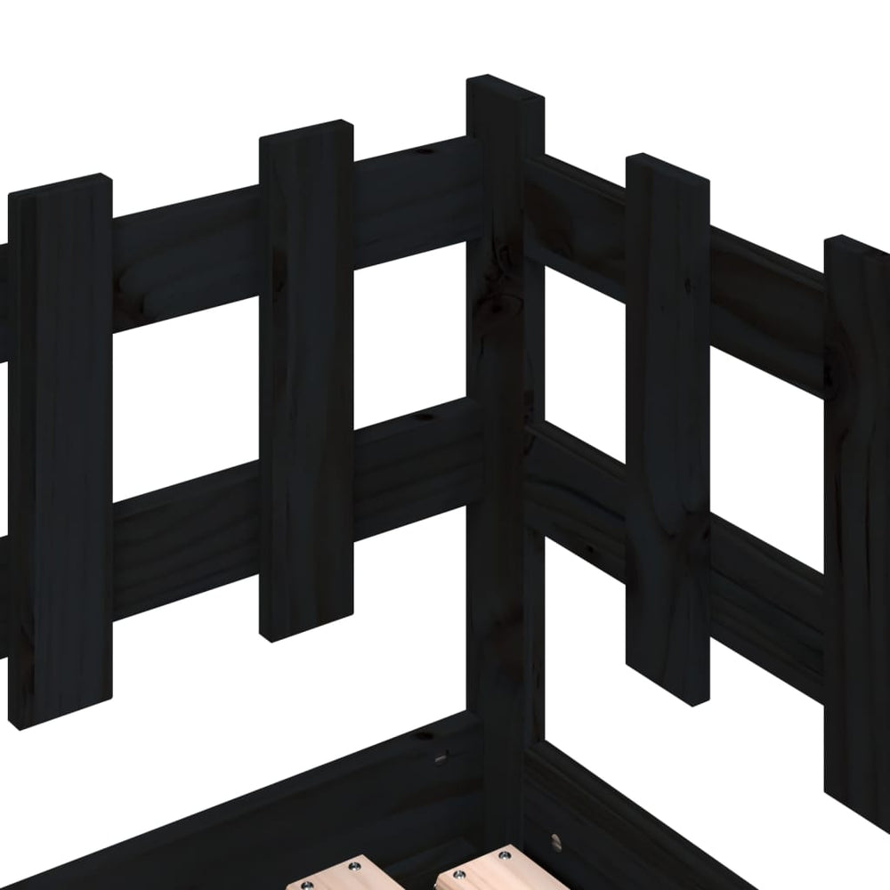 Slaapbank uitschuifbaar massief grenenhout zwart 2x(90x200) cm MeubelReus