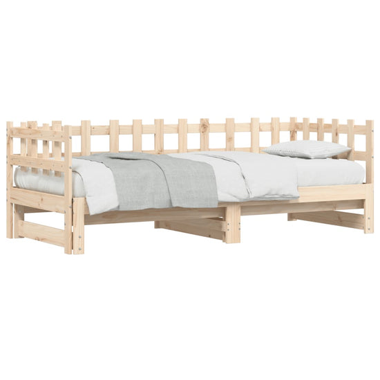 Slaapbank uitschuifbaar massief grenenhout 2x(90x190) cm MeubelReus