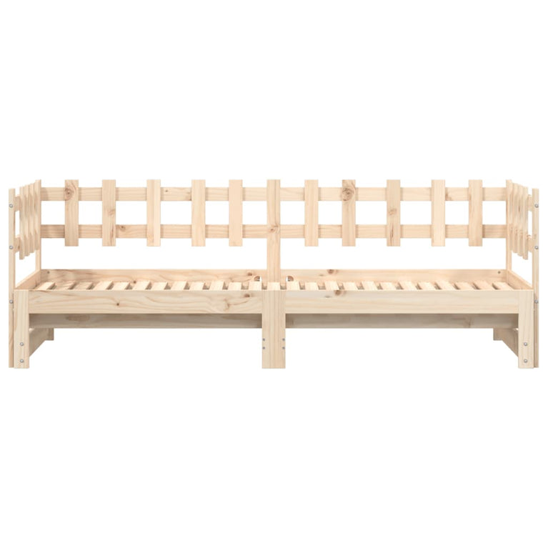 Slaapbank uitschuifbaar massief grenenhout 2x(90x190) cm MeubelReus