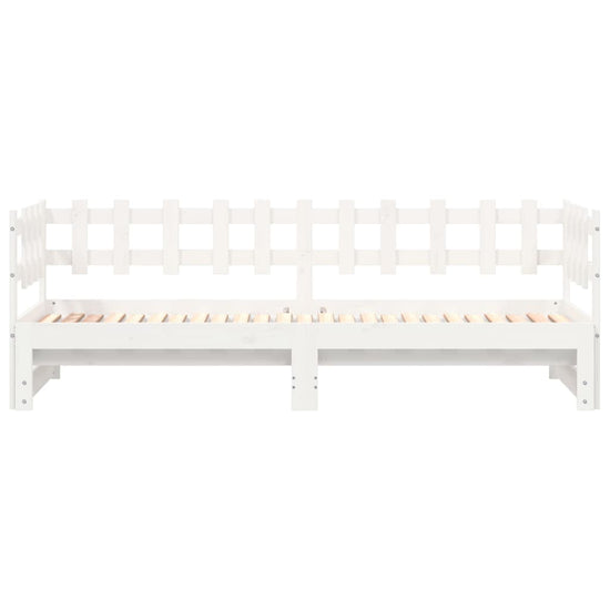Slaapbank uitschuifbaar massief grenenhout wit 2x(90x190) cm MeubelReus