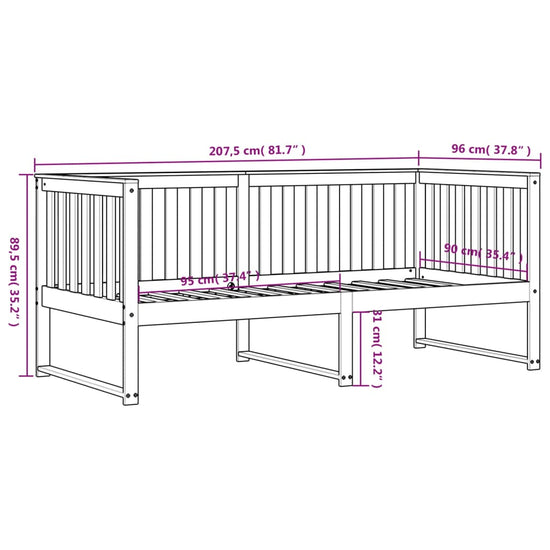 Slaapbank 90x200 cm massief grenenhout wit MeubelReus