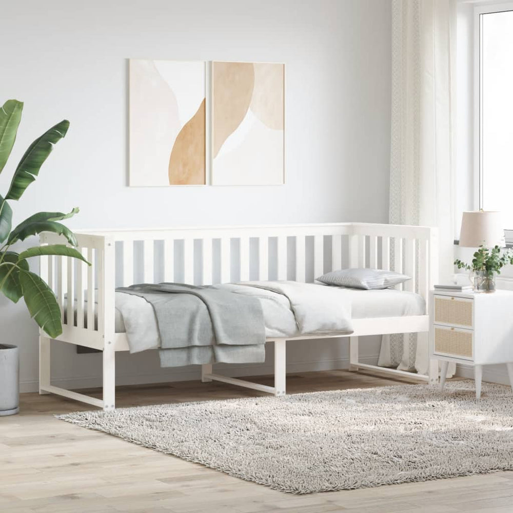 Slaapbank 80x200 cm massief grenenhout wit MeubelReus