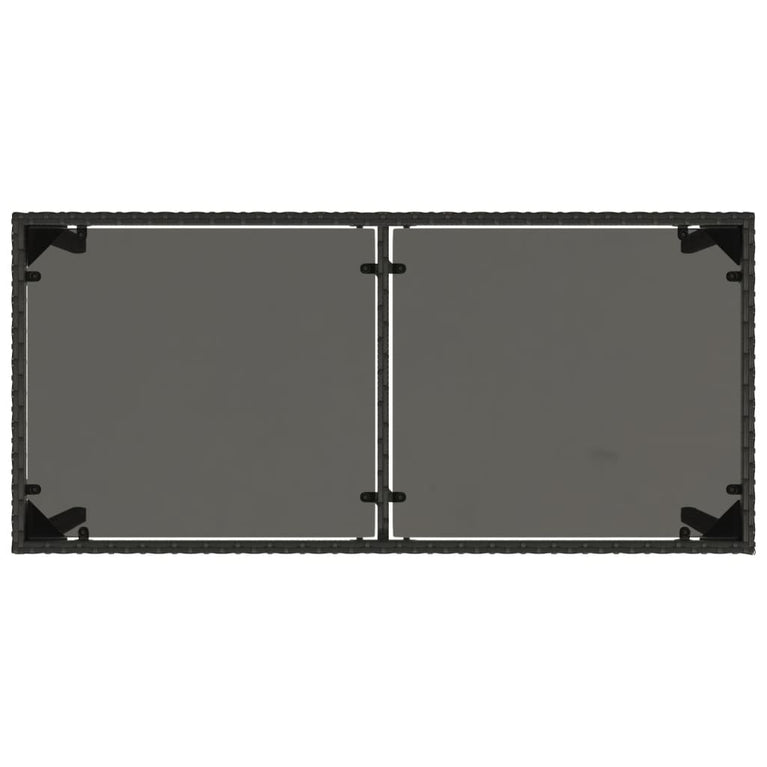 5-delige Tuinset met kussens poly rattan zwart