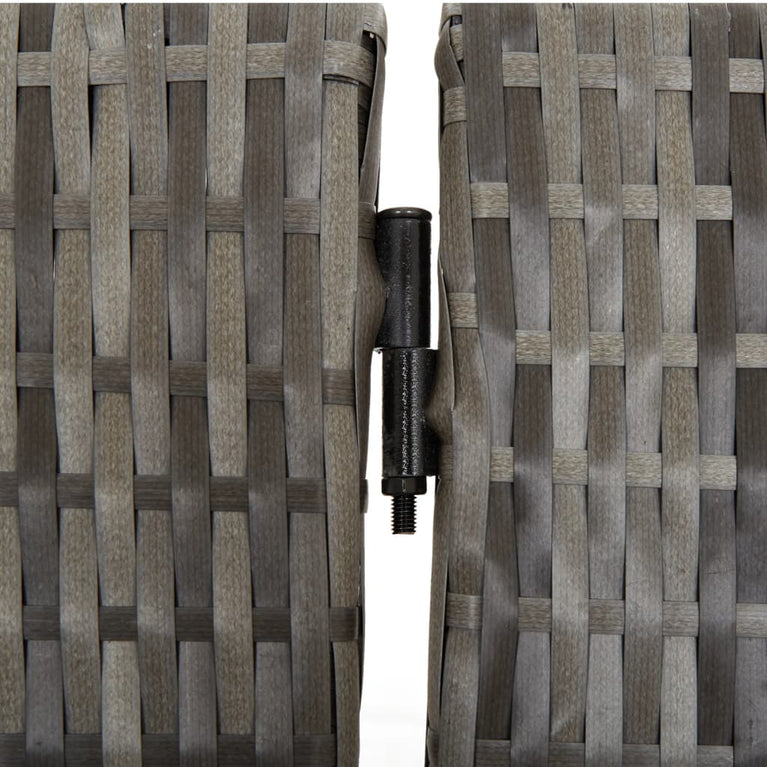 Kamerscherm 3 panelen poly rattan grijs