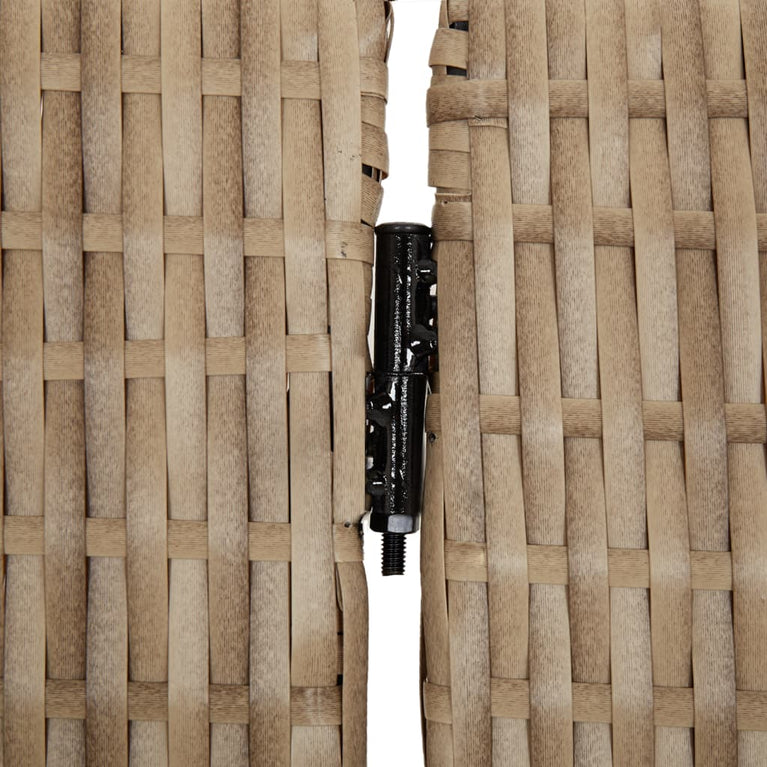 Kamerscherm 3 panelen poly rattan beige