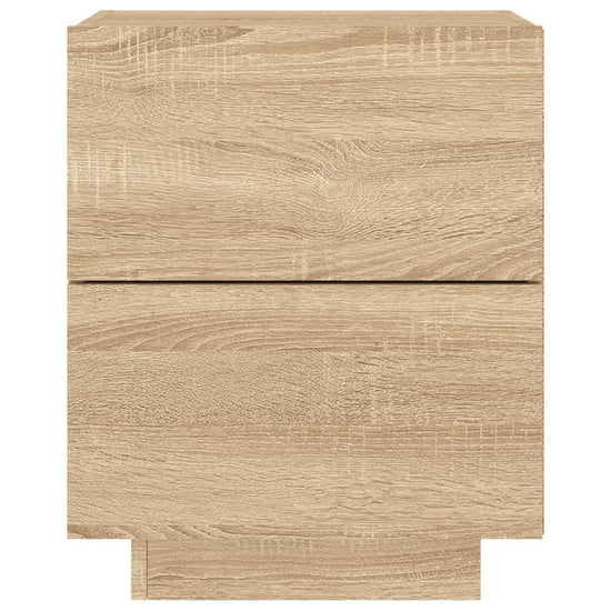Nachtkastje met LED-verlichting bewerkt hout sonoma eikenkleur MeubelReus