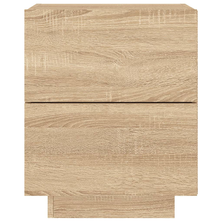 Nachtkastje met LED-verlichting bewerkt hout sonoma eikenkleur MeubelReus