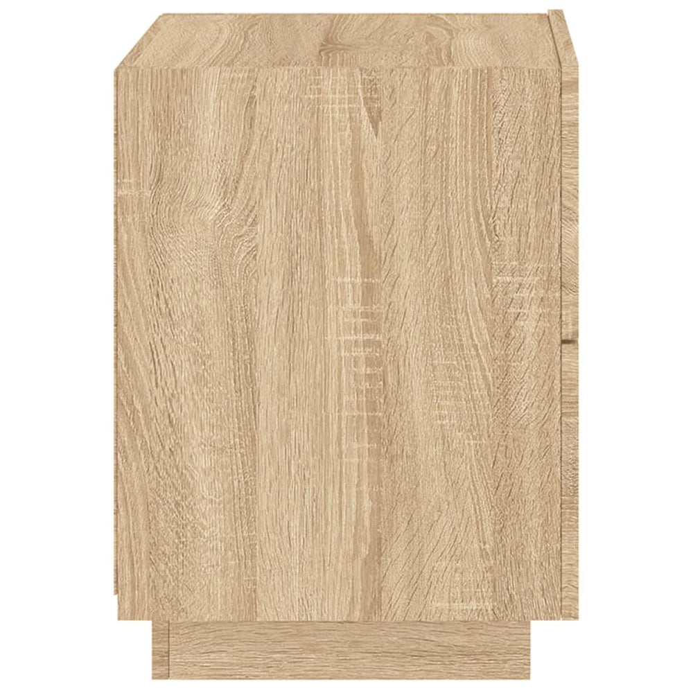 Nachtkastje met LED-verlichting bewerkt hout sonoma eikenkleur MeubelReus