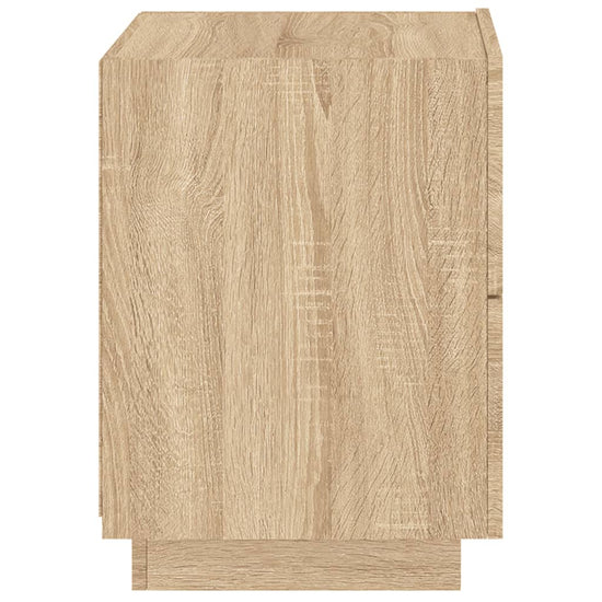 Nachtkastje met LED-verlichting bewerkt hout sonoma eikenkleur MeubelReus