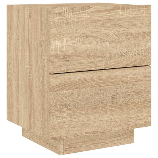 Nachtkastjes met LED-verlichting 2 st bewerkt hout sonoma eiken MeubelReus