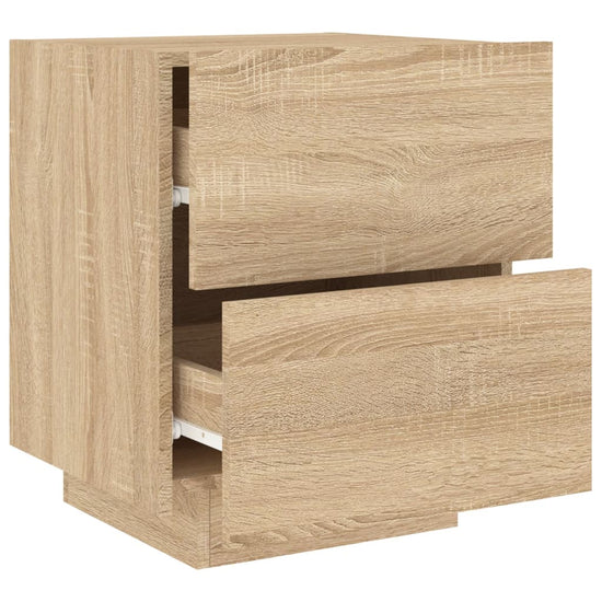 Nachtkastjes met LED-verlichting 2 st bewerkt hout sonoma eiken MeubelReus