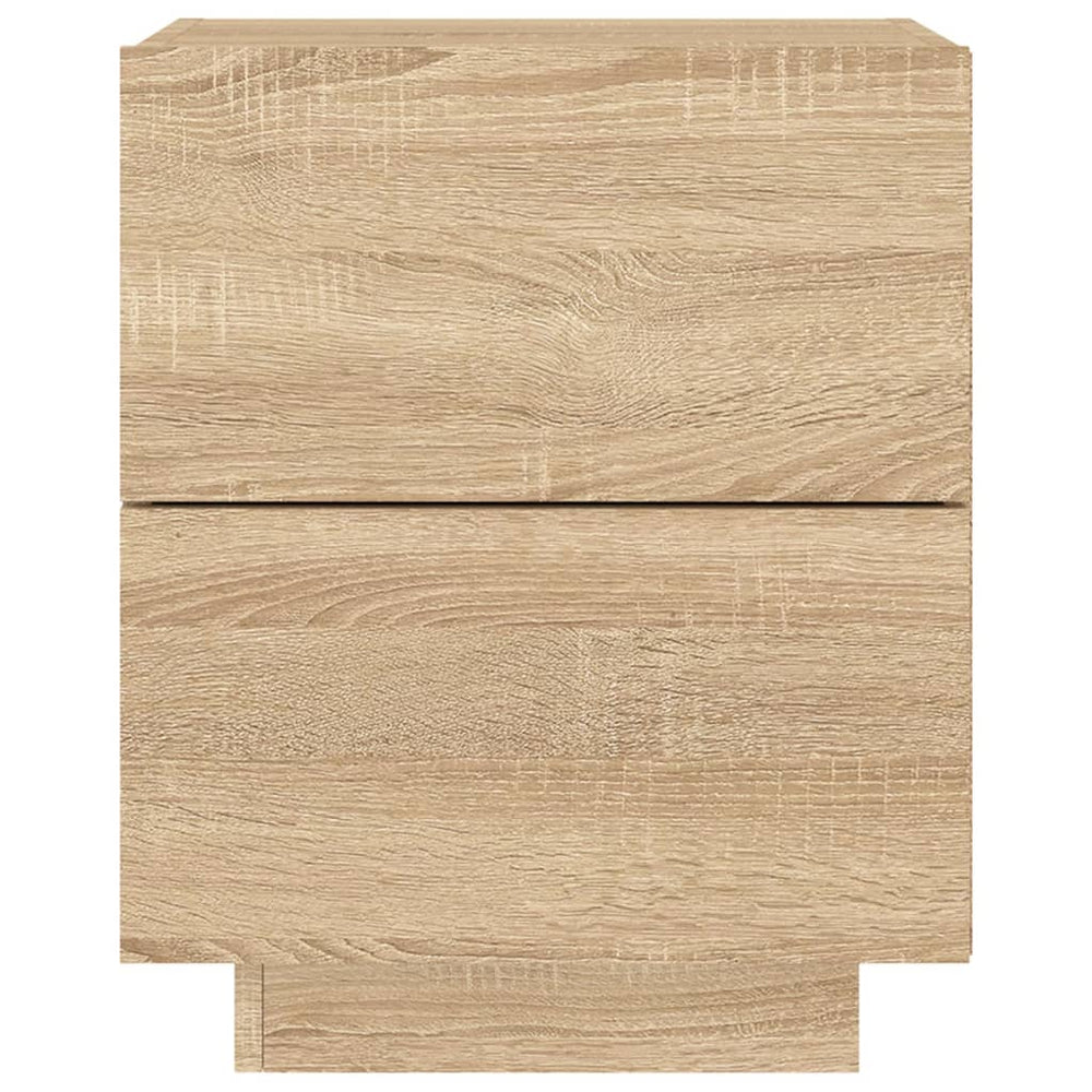 Nachtkastjes met LED-verlichting 2 st bewerkt hout sonoma eiken MeubelReus