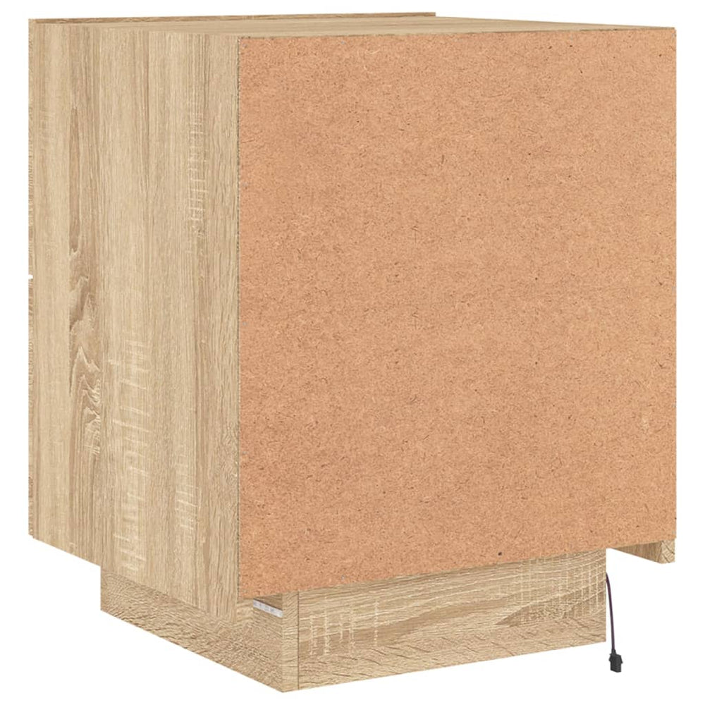 Nachtkastjes met LED-verlichting 2 st bewerkt hout sonoma eiken MeubelReus