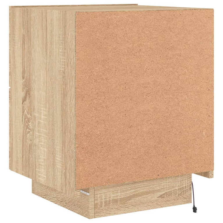 Nachtkastjes met LED-verlichting 2 st bewerkt hout sonoma eiken MeubelReus