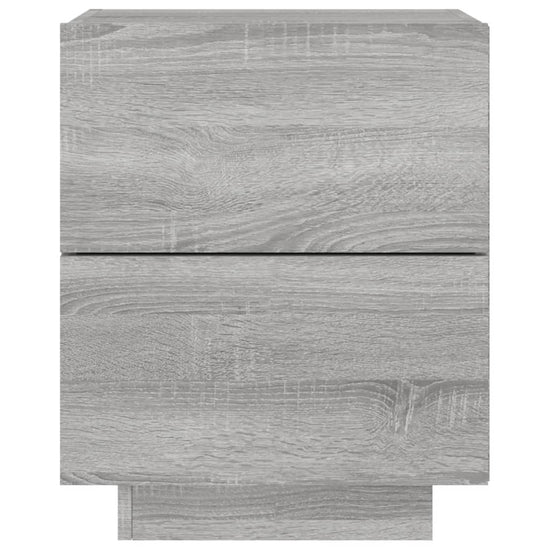 Nachtkastje met LED-verlichting bewerkt hout grijs sonoma MeubelReus