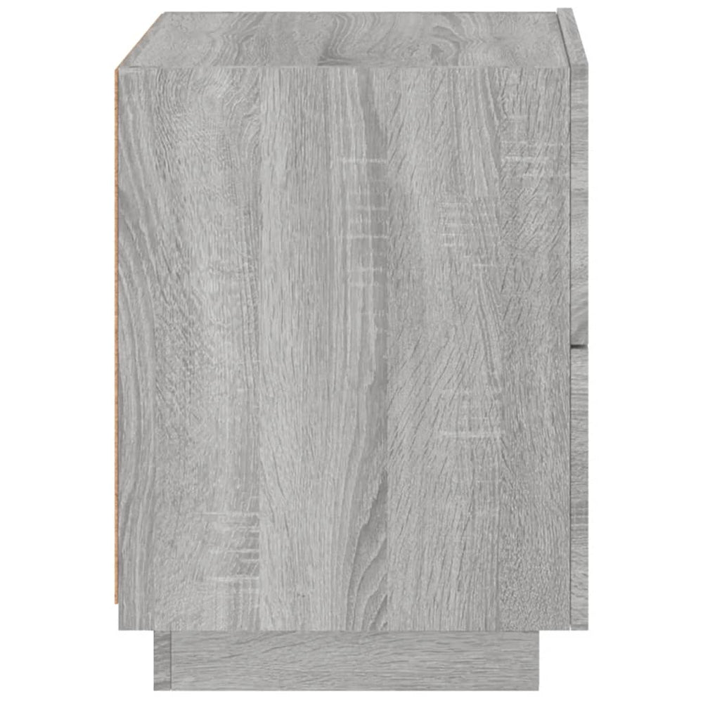 Nachtkastjes met LED-verlichting 2 st bewerkt hout grijs sonoma MeubelReus
