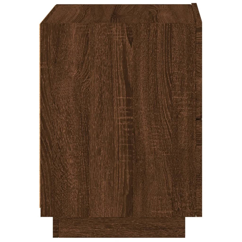 Nachtkastjes met LED 2 st bewerkt hout bruineikenkleurig MeubelReus