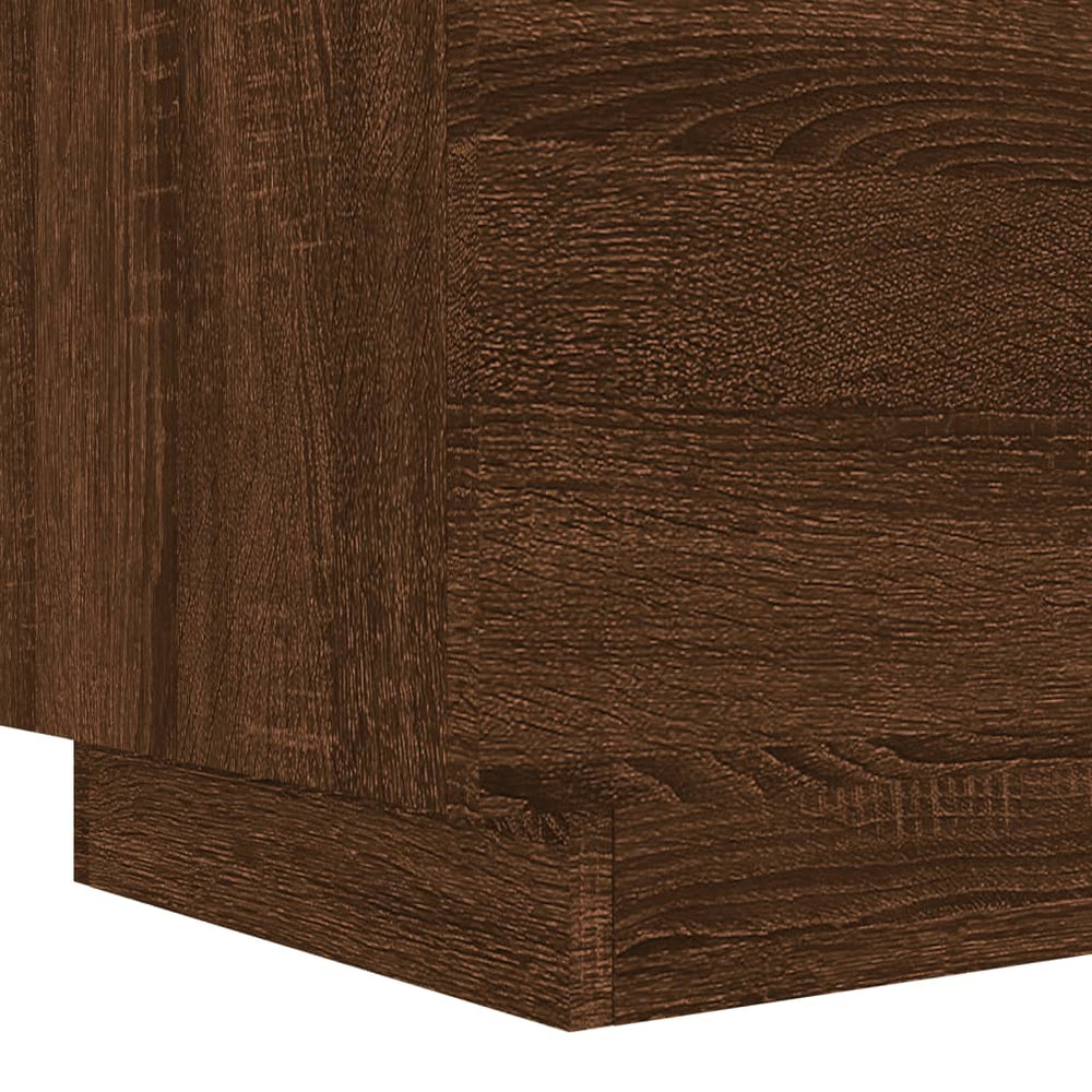 Nachtkastjes met LED 2 st bewerkt hout bruineikenkleurig MeubelReus