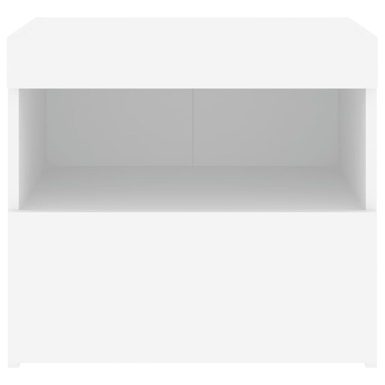 Nachtkastje met LED-verlichting 50x40x45 cm wit