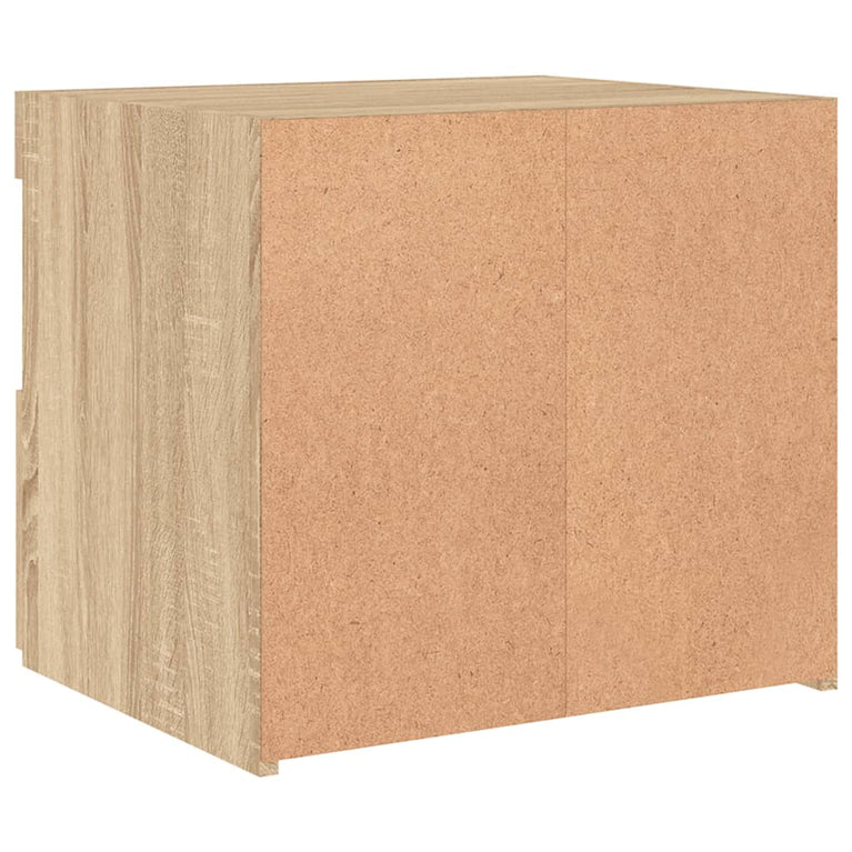 Nachtkastjes met LED 2 st 50x40x45 cm sonoma eikenkleurig
