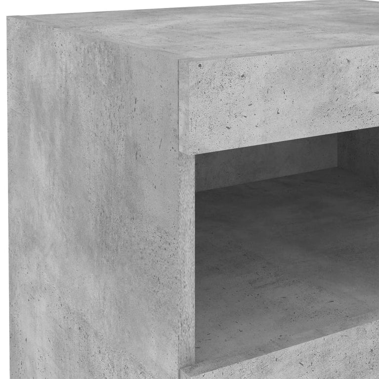 Nachtkastje met LED-verlichting 50x40x45 cm betongrijs