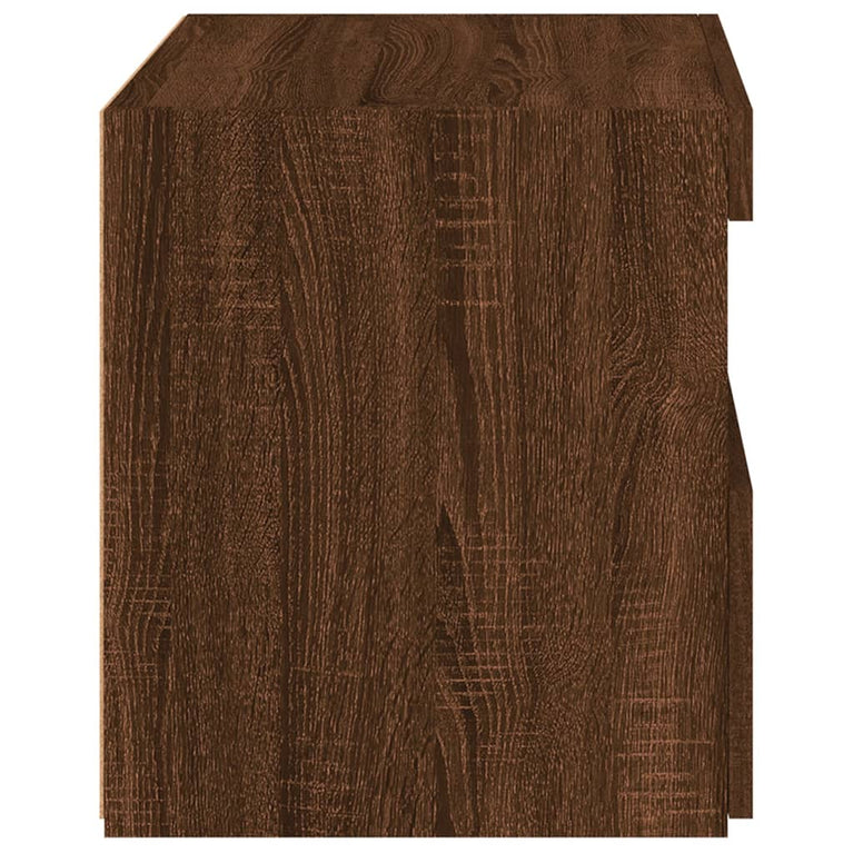 Nachtkastje met LED-verlichting 50x40x45 cm bruineikenkleurig