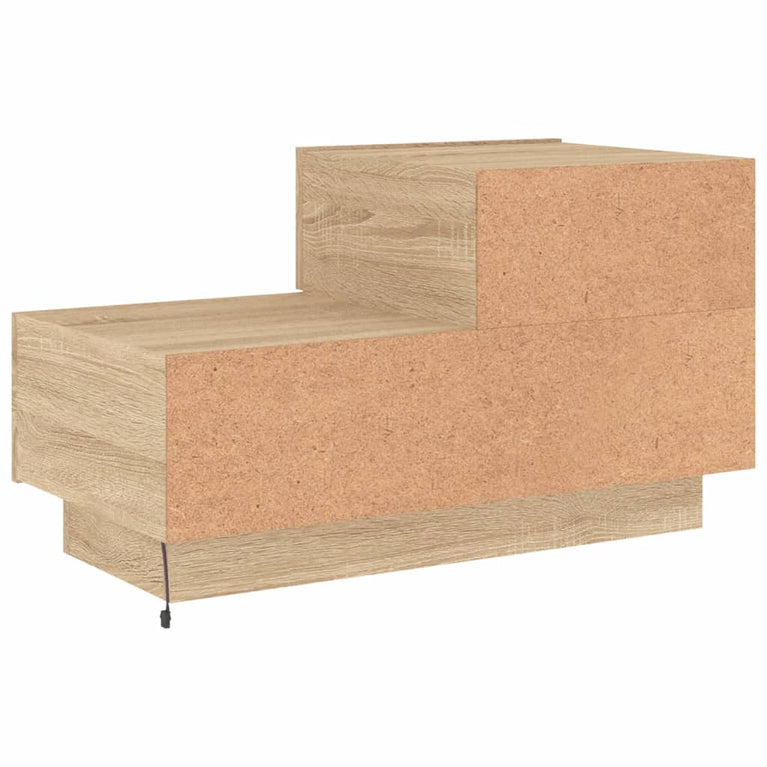 Nachtkastje met LED-verlichting 70x36x40,5 cm sonoma eikenkleur