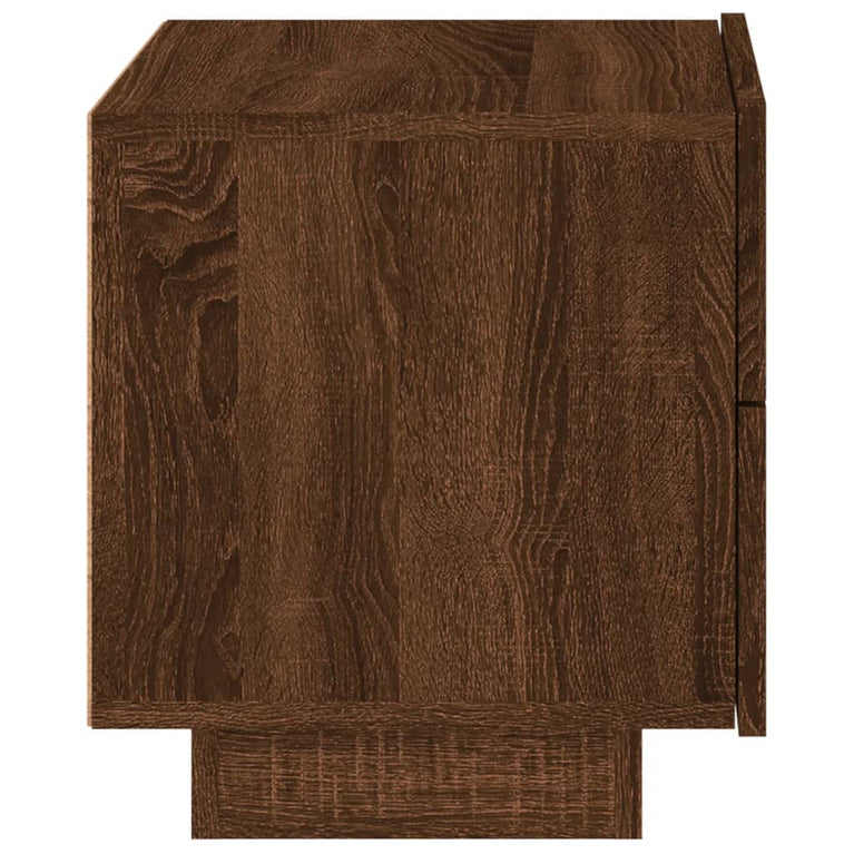 Nachtkastje met LED-verlichting 70x36x40,5 cm bruineikenkleurig