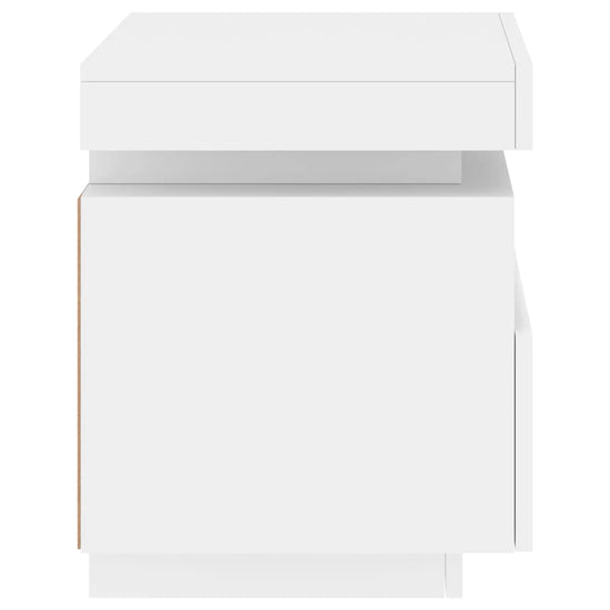 Nachtkastjes met LED-verlichting 2 st 40x39x48,5 cm wit MeubelReus