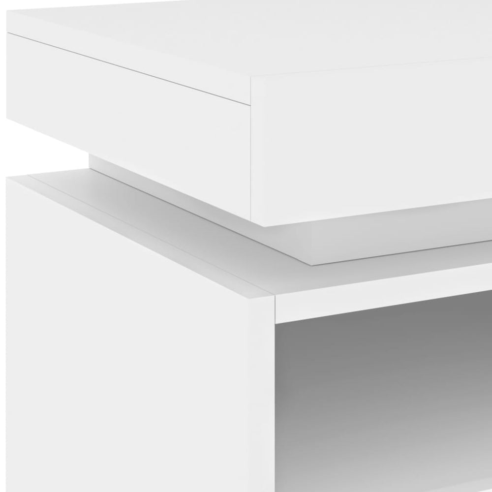 Nachtkastjes met LED-verlichting 2 st 40x39x48,5 cm wit MeubelReus
