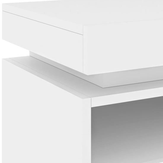 Nachtkastjes met LED-verlichting 2 st 40x39x48,5 cm wit MeubelReus