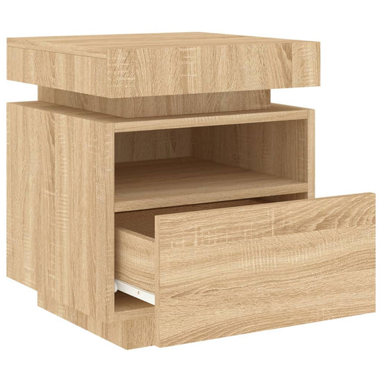 Nachtkastjes met LED 2 st 40x39x48,5 cm sonoma eikenkleurig MeubelReus
