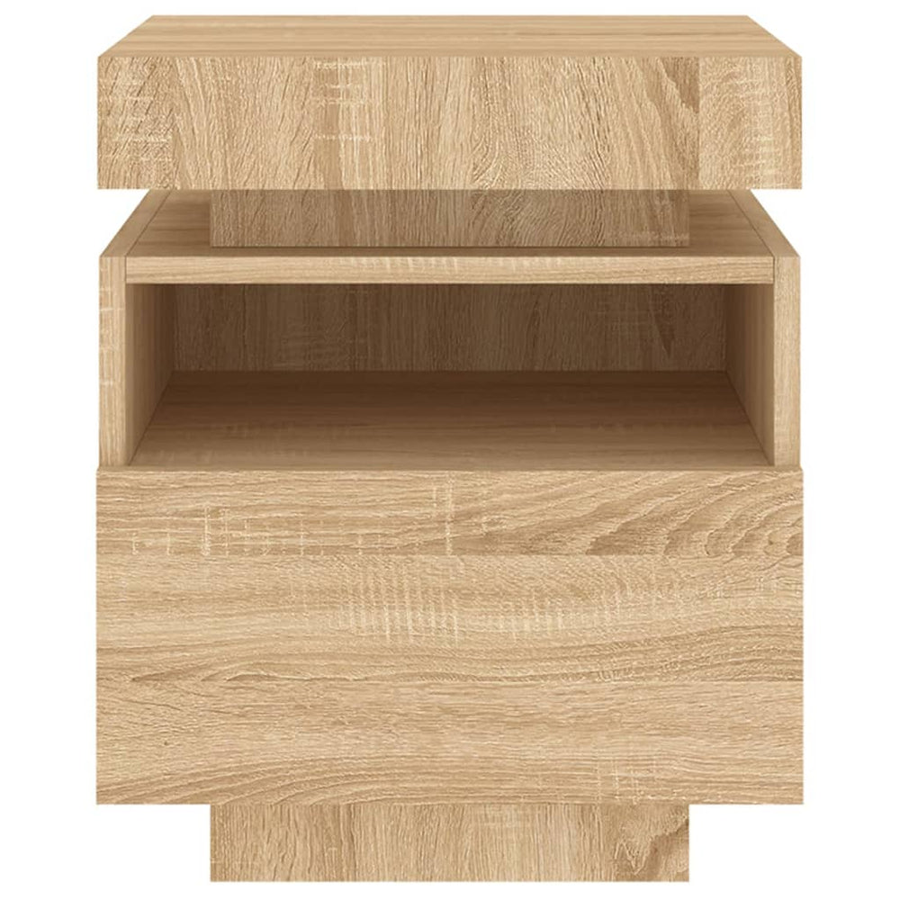 Nachtkastjes met LED 2 st 40x39x48,5 cm sonoma eikenkleurig MeubelReus