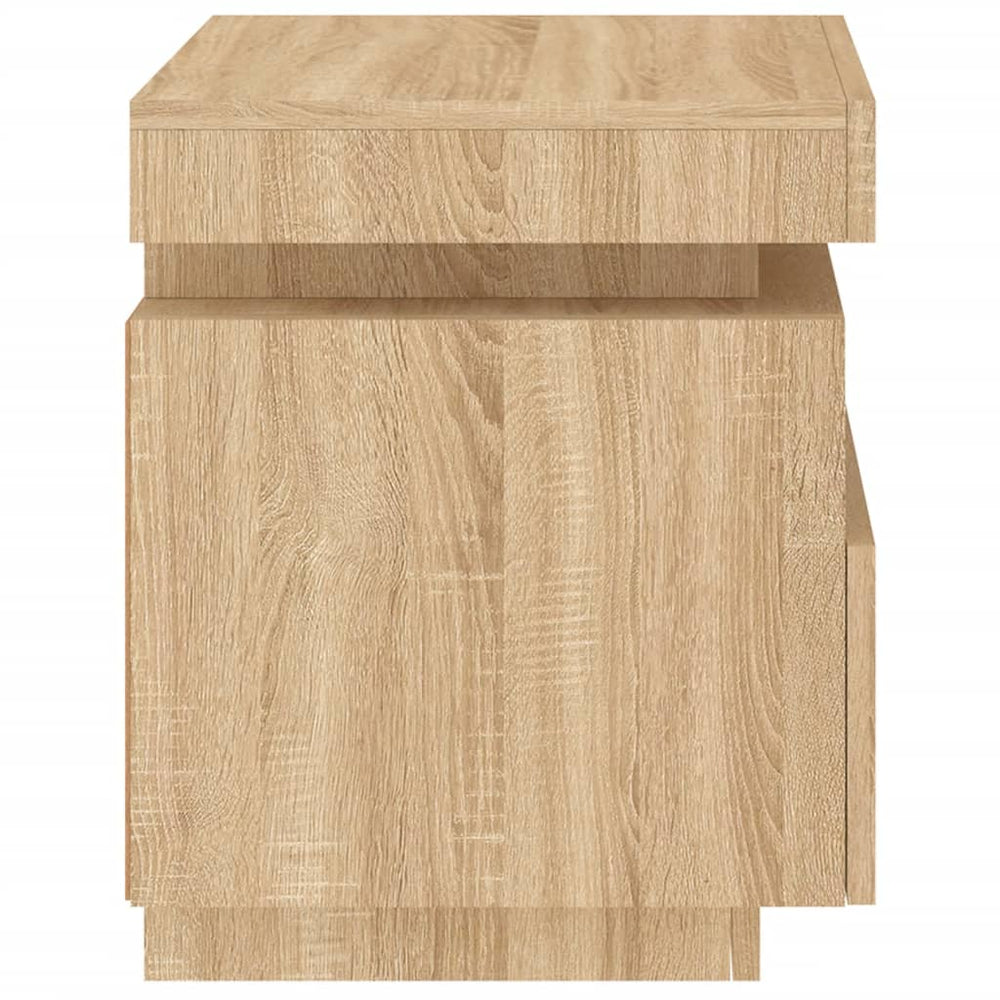 Nachtkastjes met LED 2 st 40x39x48,5 cm sonoma eikenkleurig MeubelReus